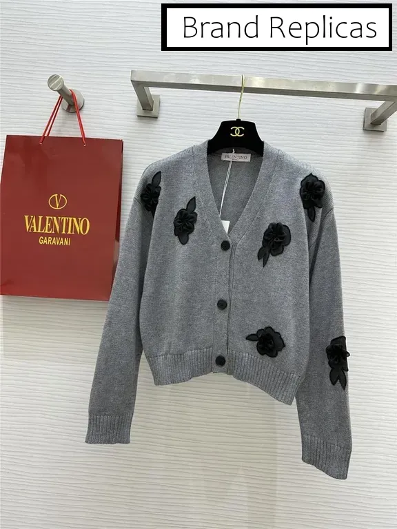 Valentino Embroidered Wool Cardigan